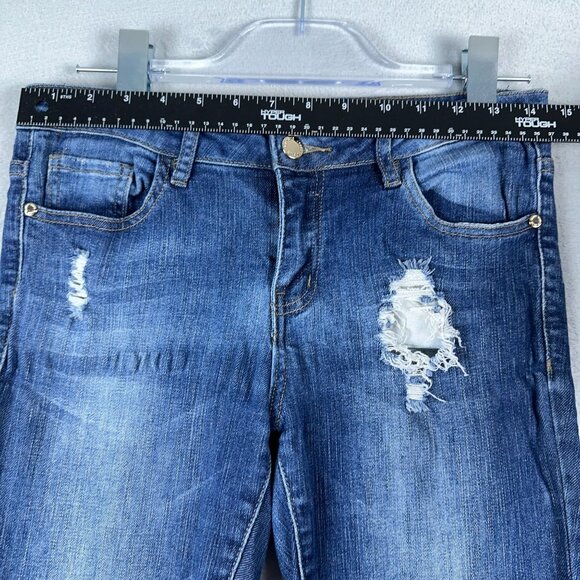 Denim Couture Slim Straight Leg Jeans Distressed Denim Womens Blue Size 7 - Picture 7 of 11